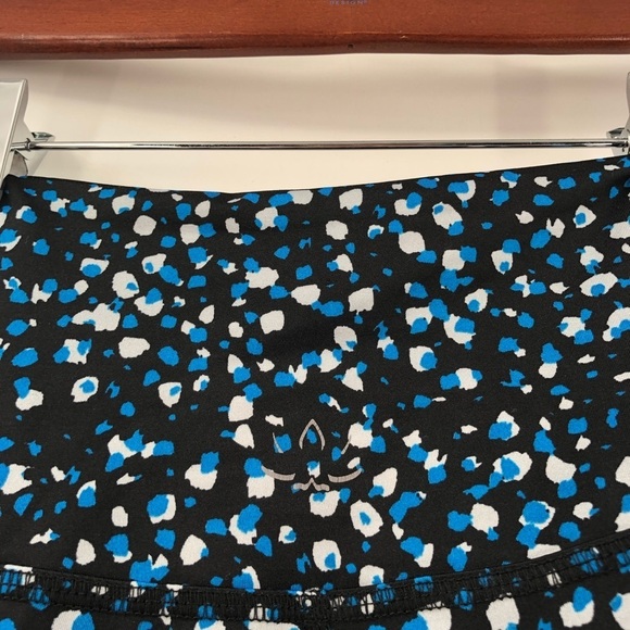BEYOND YODA Lux Droplets Leggings High Rise L Blue Black Polka Dots Ladder Trim - Picture 5 of 8